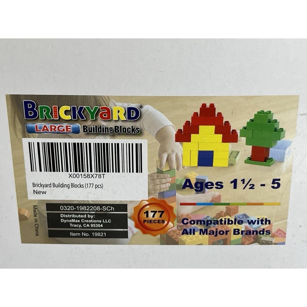 Brickyard Building Blocks 177 Pc STEM Toy Kit Ages 18 Mo+ Le go Duplo Compatible